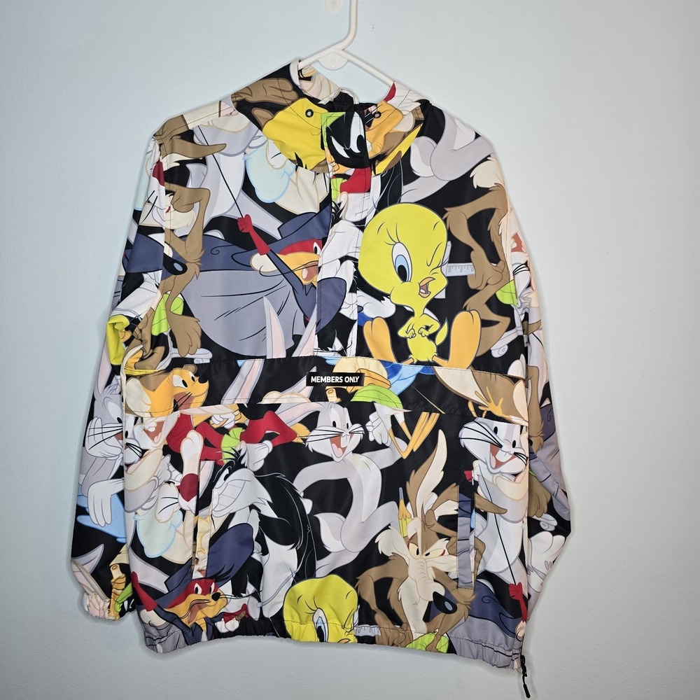 Members Only X Looney Tunes Windbreaker Jacket Mens L